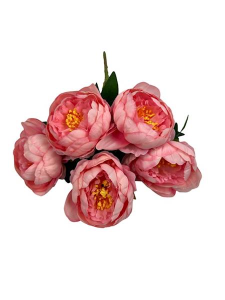 BUKIET PIWONII 46 CM PUDROWY RÓŻ