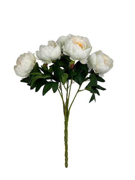 BUKIET PIWONII 46 CM BIAŁY