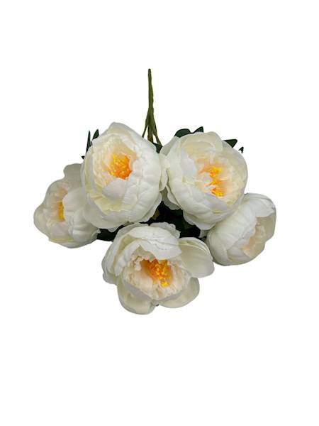 BUKIET PIWONII 46 CM BIAŁY