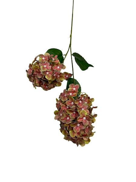 HORTENSJA GAŁĄZKA 83 CM ZIELONO RÓŻOWA