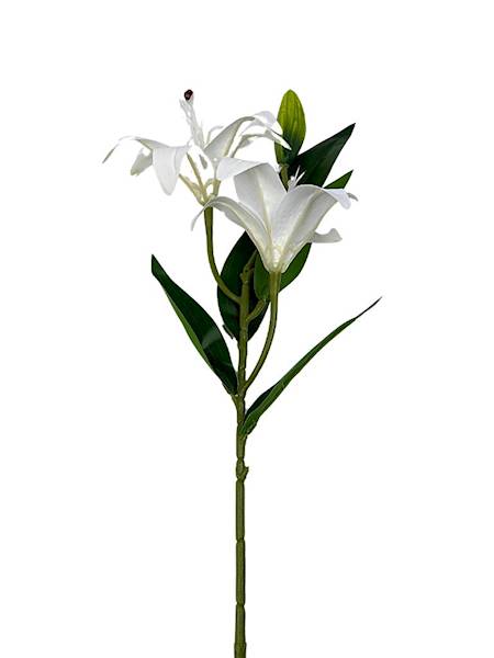 Lilia silikonowa gałązka 65 cm biała