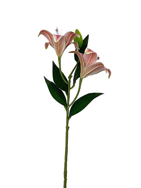 Lilia silikonowa gałązka 65 cm brudny róż