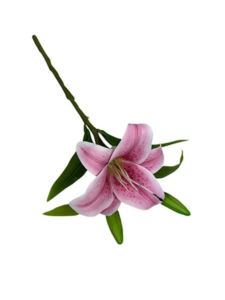 Lilia silikonowa gałązka 35 cm różowa