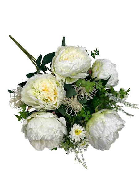 Bukiet piwonii 60 cm biały