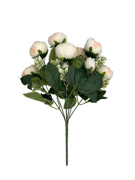 Bukiet pełników 35 cm kremowy