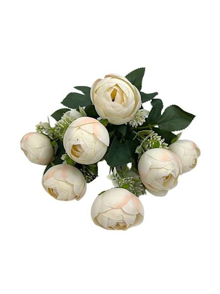 Bukiet pełników 35 cm kremowy