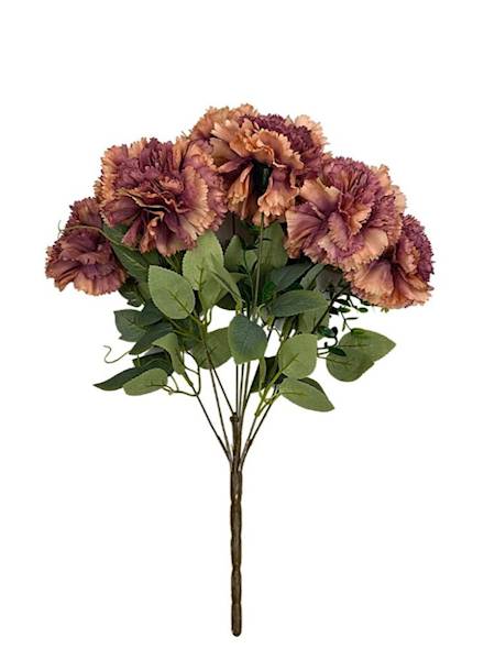 Bukiet goździków 48 cm brudny róż i fiolet