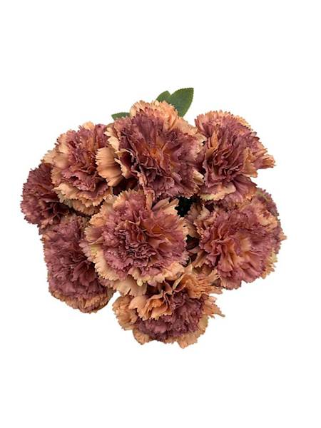 Bukiet goździków 48 cm brudny róż i fiolet