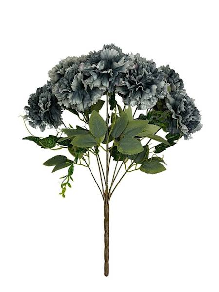 Bukiet goździków 48 cm szaro niebieski