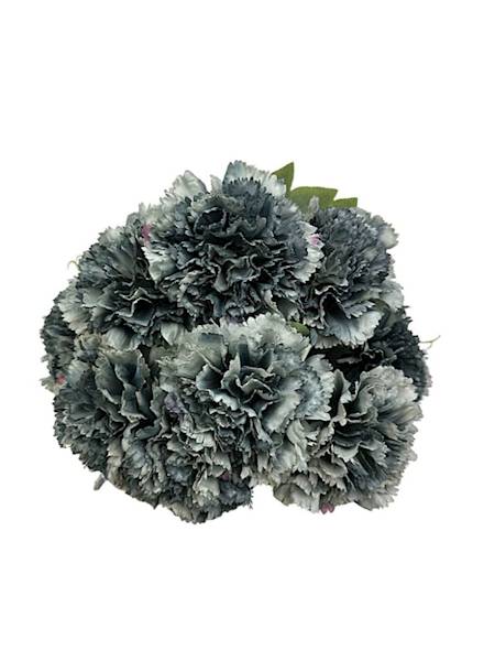 Bukiet goździków 48 cm szaro niebieski