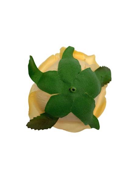 Róża główka 9 cm jasno żółta z pomarańczowym