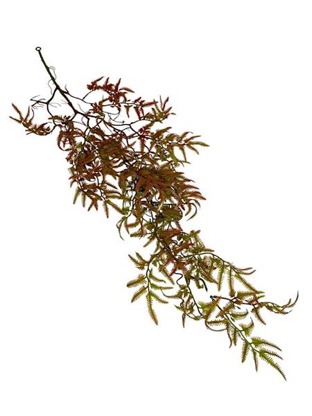 Paproć plastikowa zwis 90 cm czerwono zielona