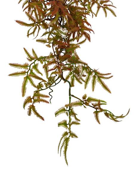 Paproć plastikowa zwis 90 cm czerwono zielona