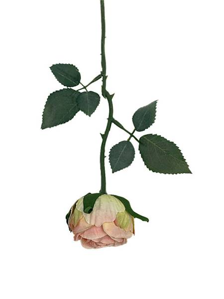 Róża gałązka 35 cm jasny róż z zielonym