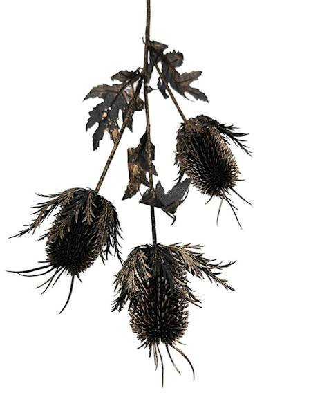 Gałązka osty 65 cm czarno złota