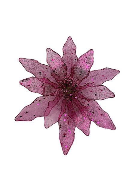 Gwiazda betlejemska na spince 20 cm różowa