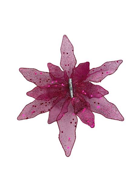Gwiazda betlejemska na spince 20 cm różowa