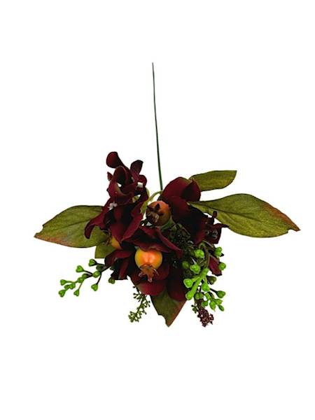 Pik bordowa hortensja i dzika róża 40 cm 