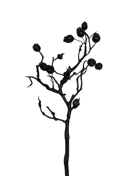 Dekoracja czaszki 70 cm czarna brokat