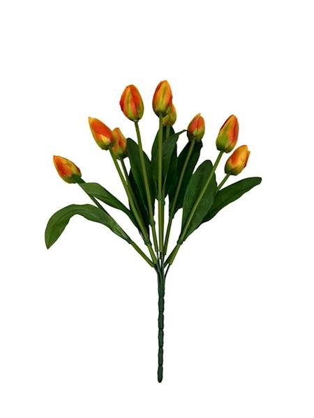Bukiet 9 tulipanów 40 cm pomarańczowo żółty