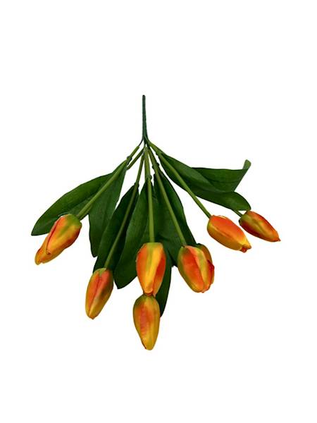 Bukiet 9 tulipanów 40 cm pomarańczowo żółty