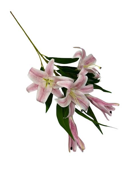 Lilia silikonowa gałązka 75 cm jasny róż