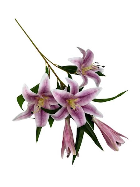 Lilia silikonowa gałązka 75 cm jasny fiolet