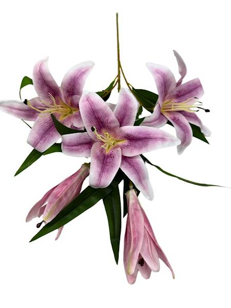 Lilia silikonowa gałązka 75 cm jasny fiolet