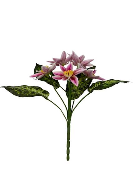 BUKIET KLEMATISÓW 28 CM CIEMNY RÓŻ