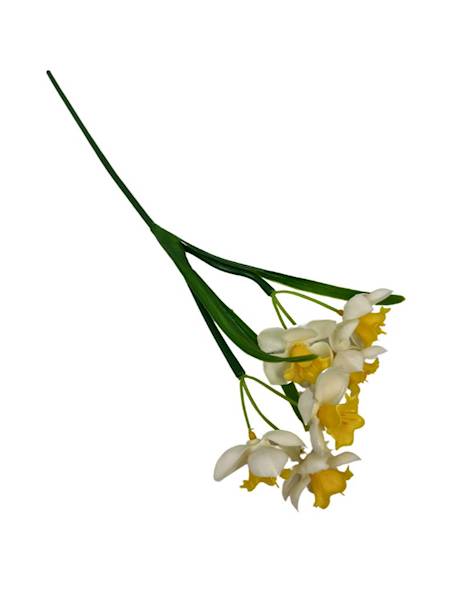Narcyz gałązka 35 cm biało żółty