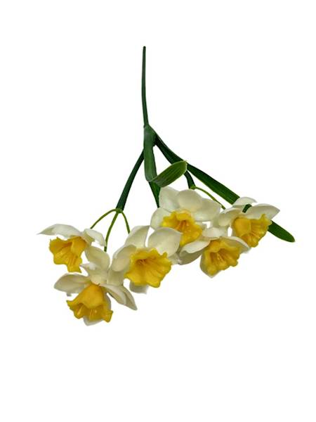Narcyz gałązka 35 cm biało żółty