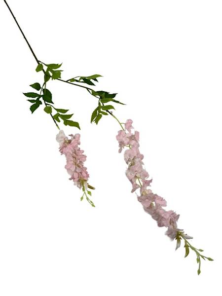 Wisteria gumowa gałązka 110 cm jasny róż