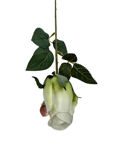 RÓŻA GAŁĄZKA 54 CM JASNY KREM Z ZIELONYM