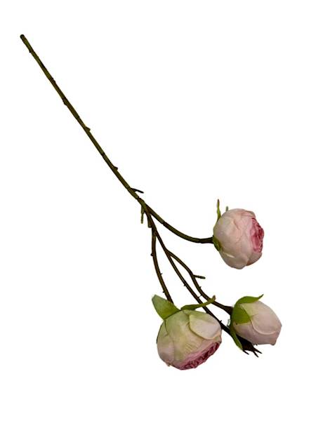 RÓŻA GAŁĄZKA 42 CM RÓŻ Z ZIELONYM