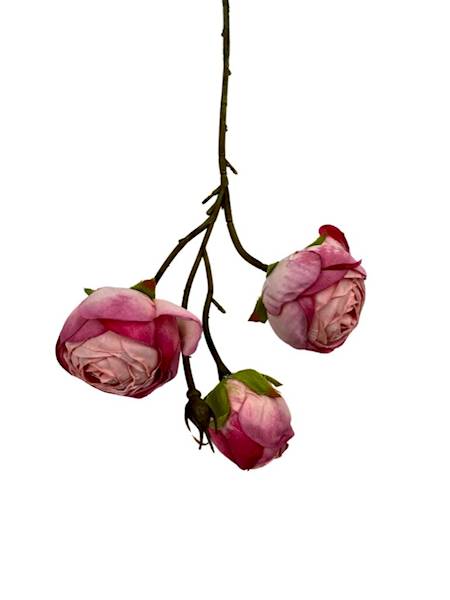 RÓŻA GAŁĄZKA 42 CM RÓŻOWA