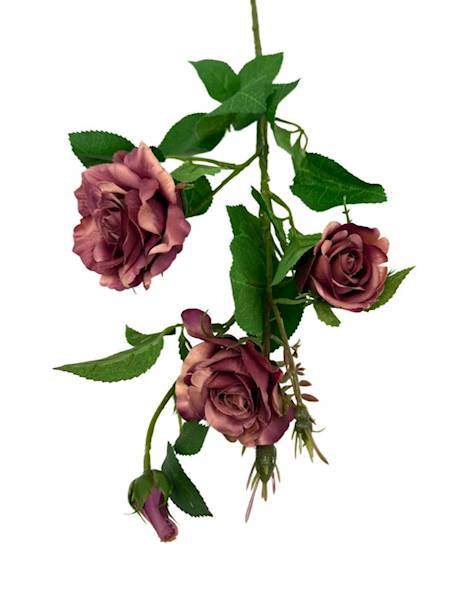 Róża gałązka 77 cm brudny ciemny róż