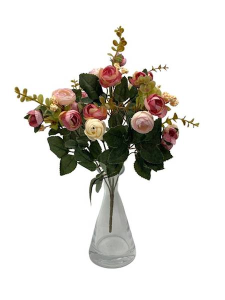 Pełnik bukiet 35 cm różowy z kremowym