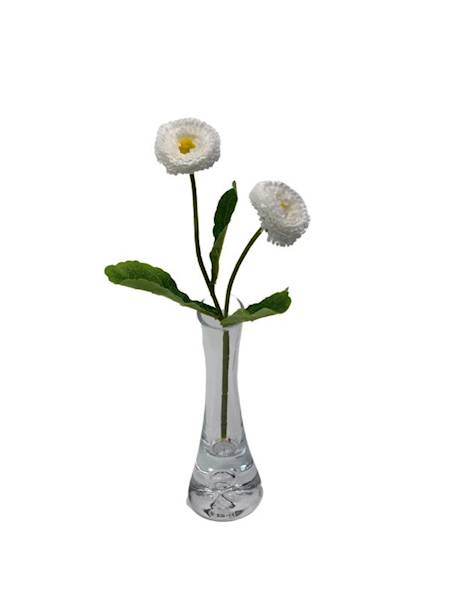 Stokrotki gałązka 23 cm biała