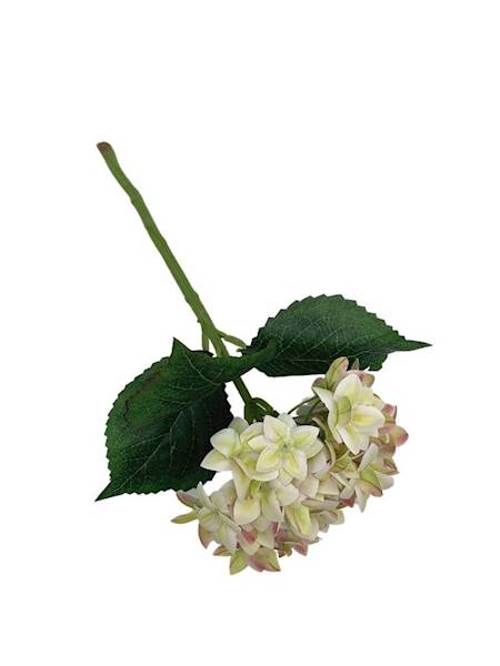 Hortensja silikonowa gałązka 32 cm kremowa