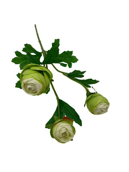 Pełnik gałązka 41 cm zielony z kremowym środkiem