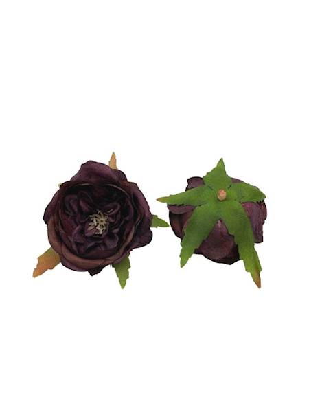 Róża główka 6 cm ciemna purpura