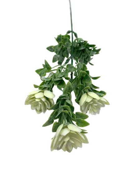 PIK KWIATUSZKI 32 CM BIAŁO ZIELONY