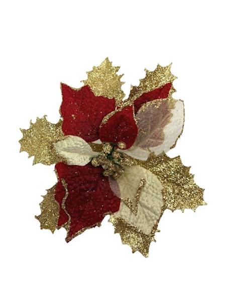 Gwiazda betlejemska główka 16 cm czerwono złota