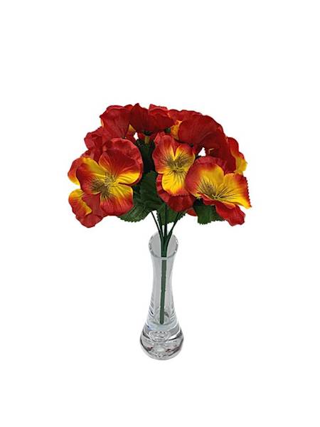 Bukiet bratki 26 cm czerwono żółte