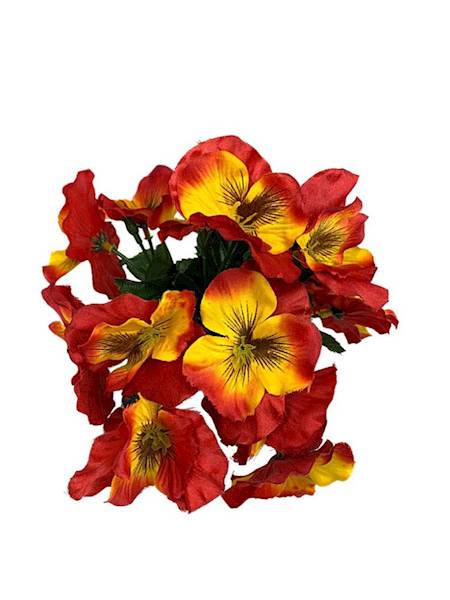 Bukiet bratki 26 cm czerwono żółte