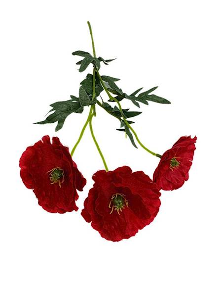 Mak gałązka 48 cm czerwony