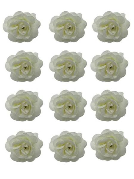 Róża mini główka 3 cm kremowa 12 sztuk