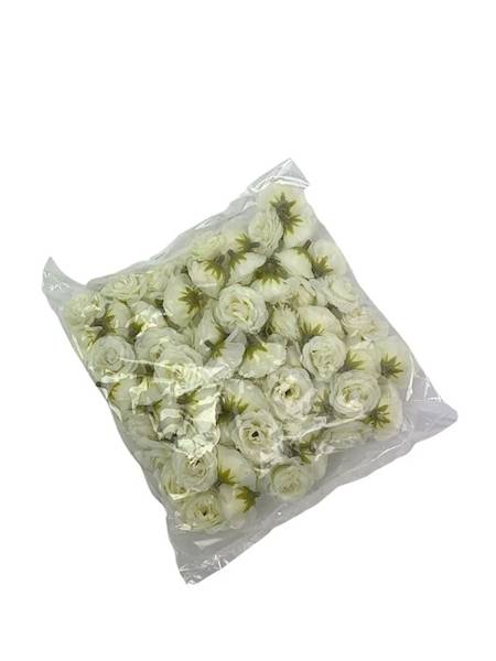 Róża mini główka 3 cm kremowa