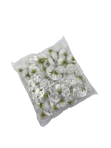 Róża mini główka 3 cm biała