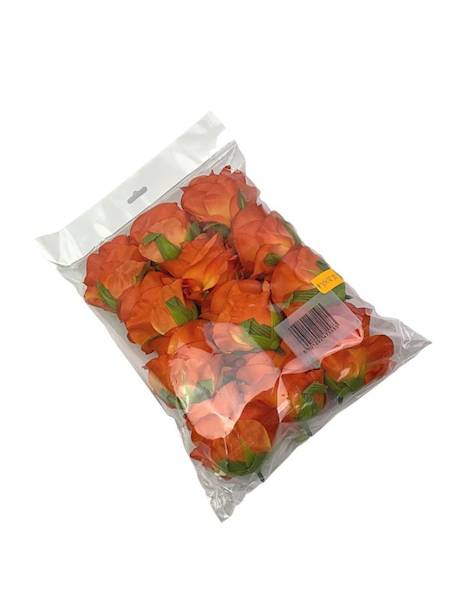 Róża główka 8 cm pomarańczowa